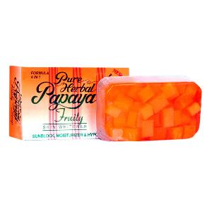 Pure Herbal Papaya Fruity Formula 4 In 1 Skin Whitener Herbal Soap 135g